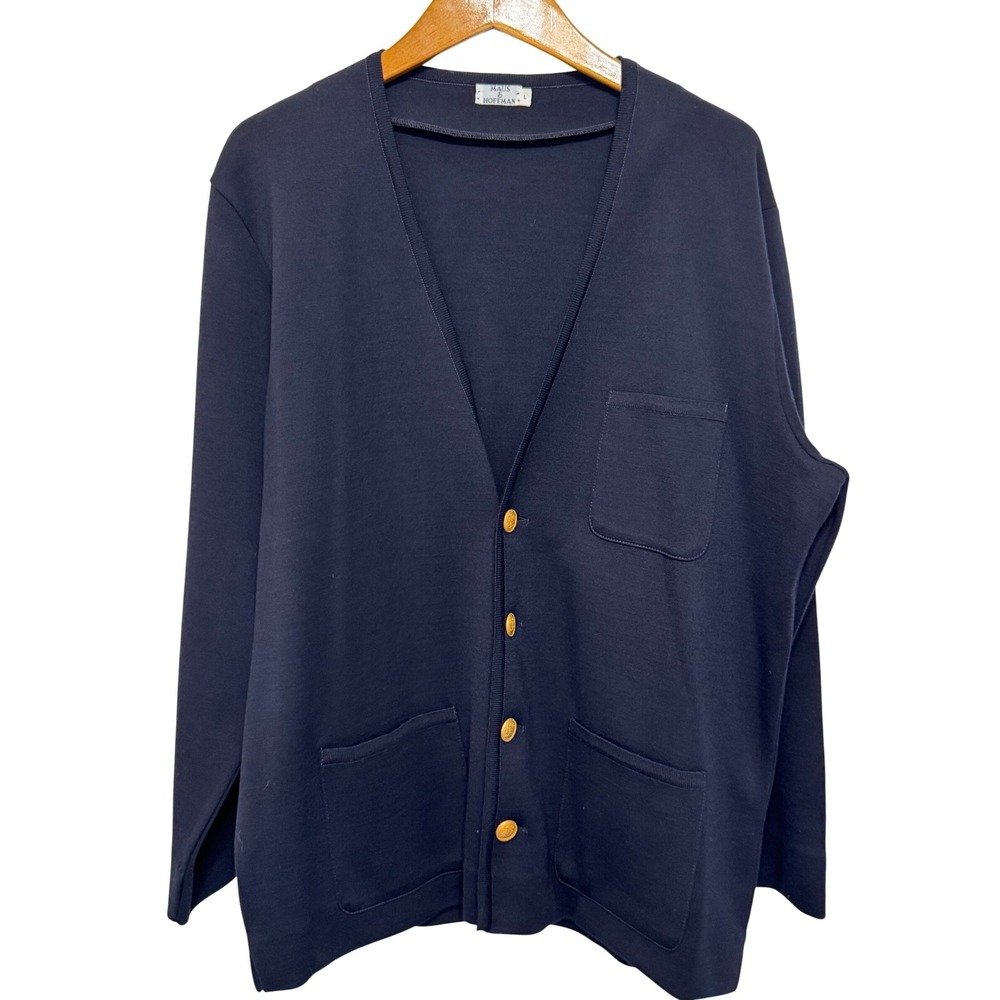 Maus‎ & Hoffman Premium Glenn Cardigan Blazer Mens Large Blue